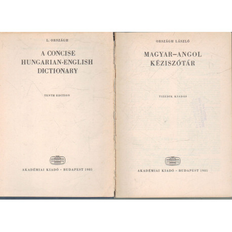 Magyar-angol kéziszótár