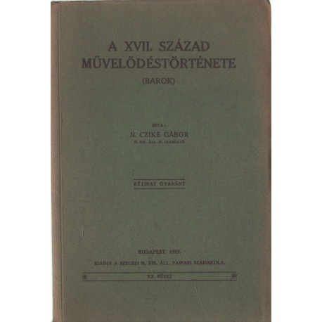 A XVII. század művelődéstörténete