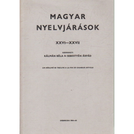 Magyar nyelvjárások XXVI-XXVII (dedikált)
