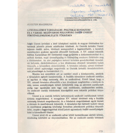 A feudalizmus társadalmi politiikai rendszere -dedikált-