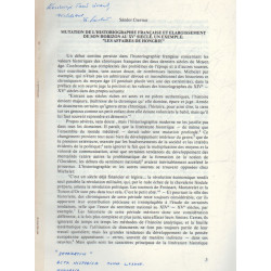 Mutation de L'Historiographie Francaise et Elargissement de Son Horizon AU XV Siecle (dedikált)