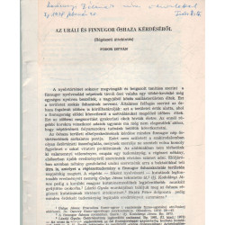 Az uráli és finnugor őshaza kérdéséről (dedikált)