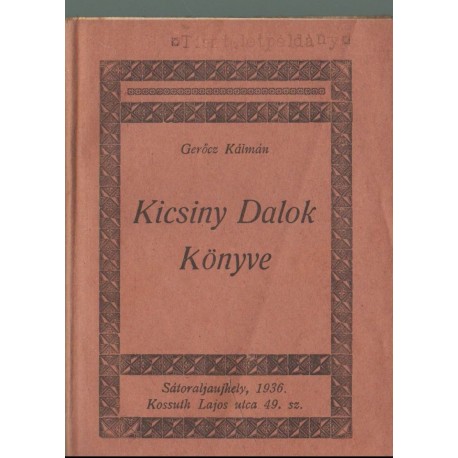 Kicsiny Dalok Könyve