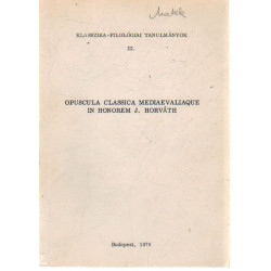 Klasszika- Filológiai Tanulmányok III. kötet