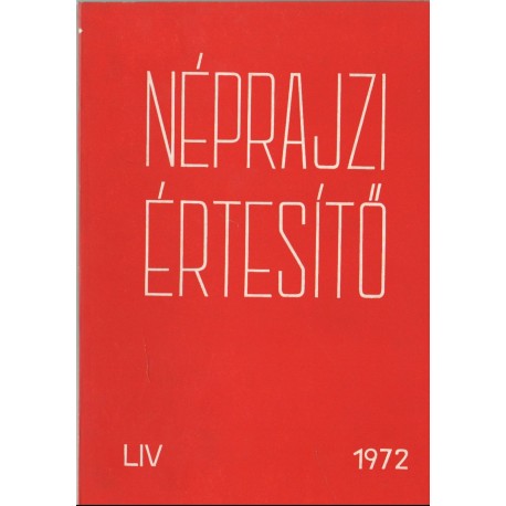 Néprajzi értesítő 1972.