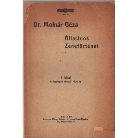 Általános Zenetörténet I-II. kötet