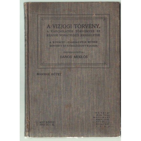 A vízjogi törvény II. kötet