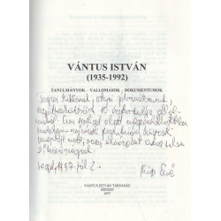 Vántus István (1935-1992) Dedikált