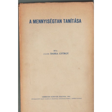 A mennyiségtan tanítása (dedikált)