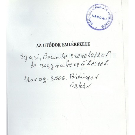 Az utódok emlékezete (dedikált)