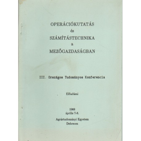 Operációkutatás és számítástechnika a mezőgazdaságban