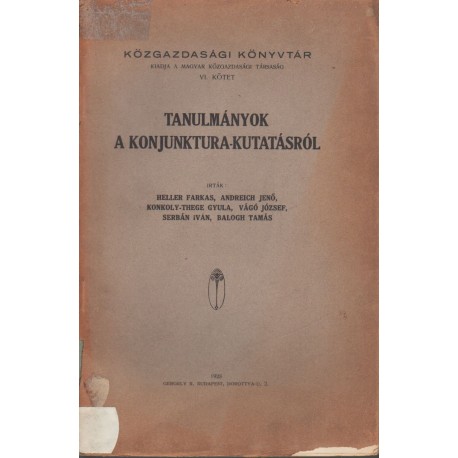 Tanulmányok a konjunktura-kutatásról