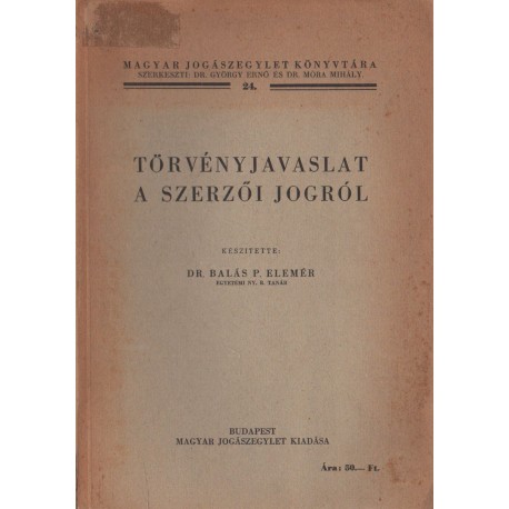 Törvényjavaslat a szerzői jogról