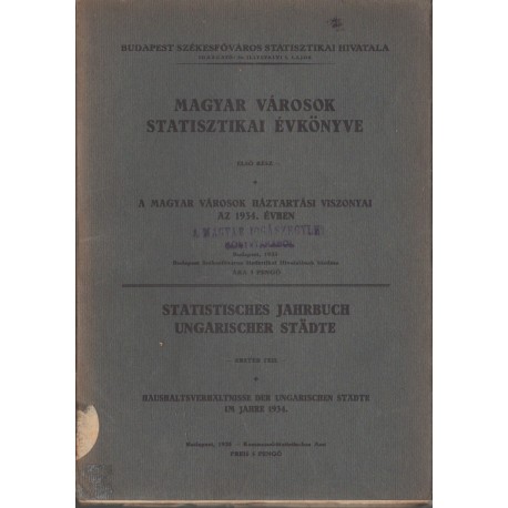 Magyar városok statisztikai évkönyve I. rész