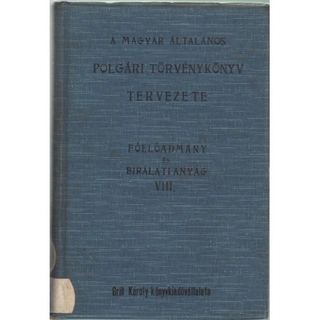 A magyar általános polgári törvénykönyv tervezete