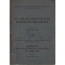 Az 1930. évi népszámlálás eredményei Budapesten I. rész