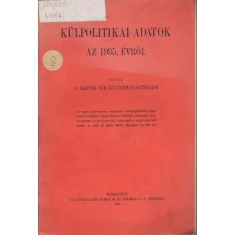 Külpolitikai adatok az 1935. évről