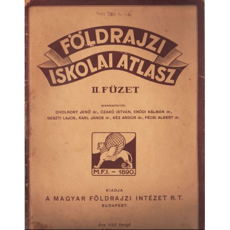 Földrajzi iskolai atlasz II. füzet