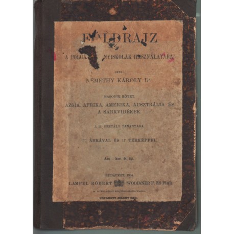 Földrajz a polgári leányiskolák használatára II. kötet