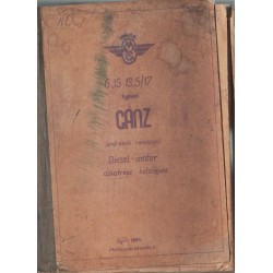 6 JS 13,5/17 tipusú GANZ Jendrassik rendszerü Diesel-motor alkatrész katalogusa