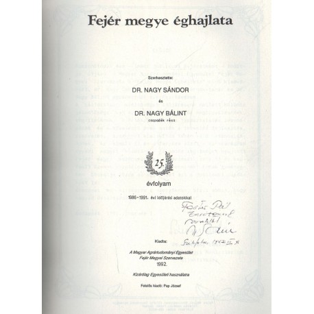 Fejér megye éghajlata (dedikált)