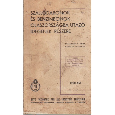 Szállodabonok és benzinbonok Olaszországba utazó idegenek részére