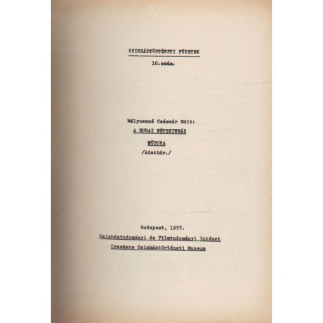 A Budai Népszínház műsora