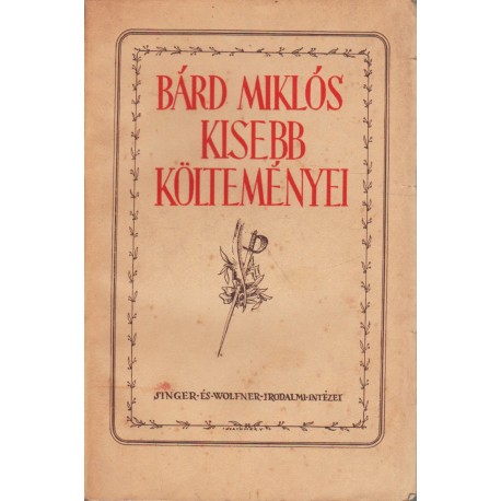 Bárd Miklós kisebb költeményei I-II. kötet