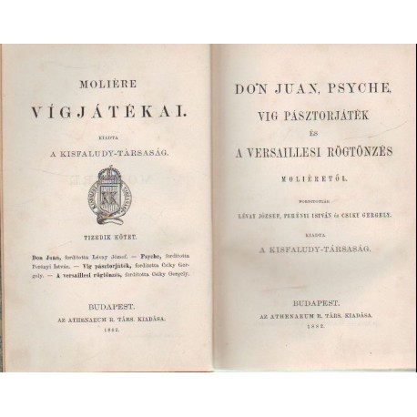 Moliére vígjátékai (Don Juan, Víg pásztorjáték, Versaillesi rögtönzések)