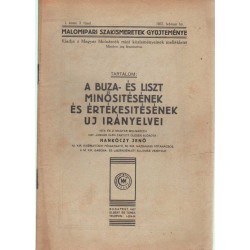 A buza- és liszt minősítésének és értékesítésének uj irányelvei