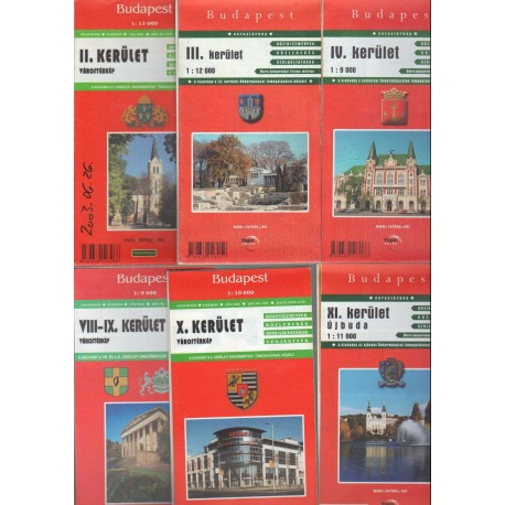 Budapest kerületei térképek (13 db)
