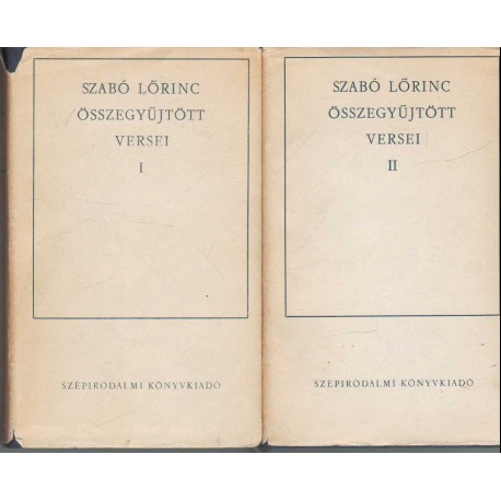 Szabó Lőrinc összegyűjtött versei I-II.