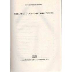 Nyelvfejlődés - nyelvhelyesség