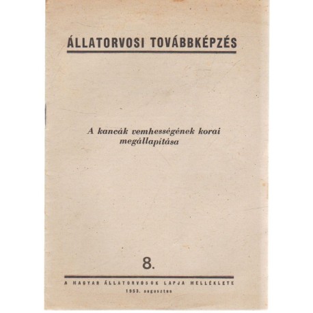 A kancák vemhességének korai megállapítása