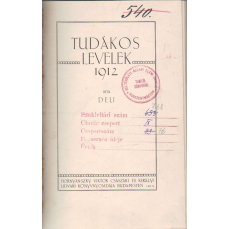 Tudákos levelek - 1912