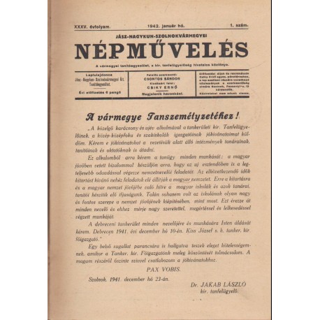 Jász-Nagykun-Szolnokvármegyei Népművelés (1942)