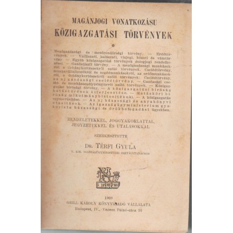 Magánjogi vonatkozásu közigazgatási törvények