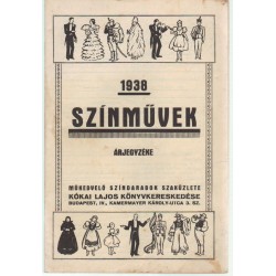 1938 Színművek Árjegyzéke