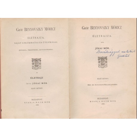 Gróf Benyovszky Móricz életrajza (1888)