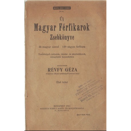 Új Magyar Férfikarok Zsebkönyve I. kötet