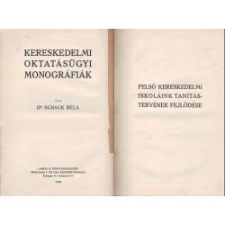 Felső kereskedelmi iskoláink tanítástervének fejlődése