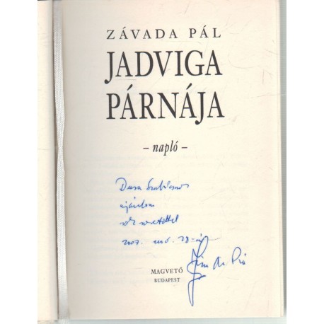 Jadviga Párnája (dedikált)