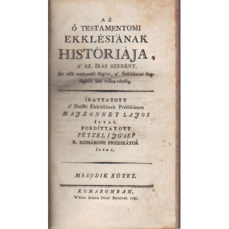 Az Ótestamentumi ekklésiának históriája