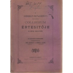 Székelyudvarhelyi Evang.Reform. Collegium értesítője 1887-1888