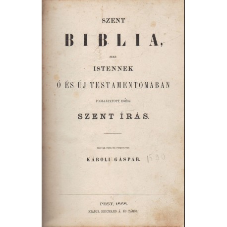Szent Biblia 1868