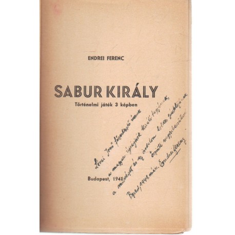 Sabur király (dedikált)