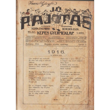 Jó Pajtás 1916/1 jan.-jun. fél évfolyam