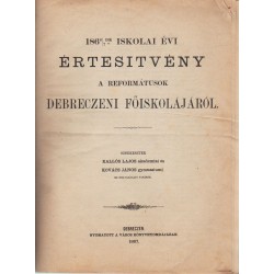 Értesítvény a reformátusok debreczeni főiskolájáról 1869-70