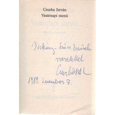 Vasárnapi menü (dedikált)