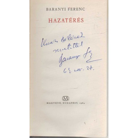 Hazatérés (dedikált)